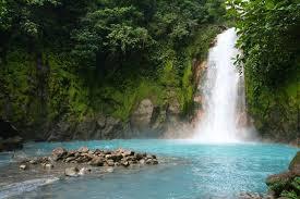 costa Rica blue river waterfall
